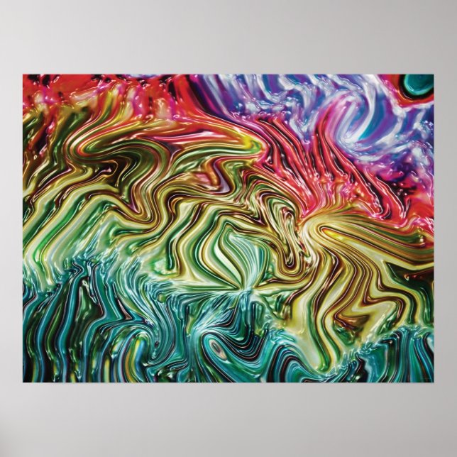 Affiche Nebula - Faux Faux 3d Metallic Arc-en-ciel (Devant)