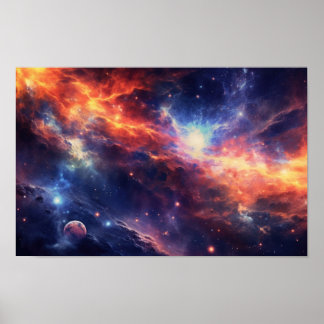Affiche Nebula Galaxy Art Vibrant — Espace Cosmique Coloré