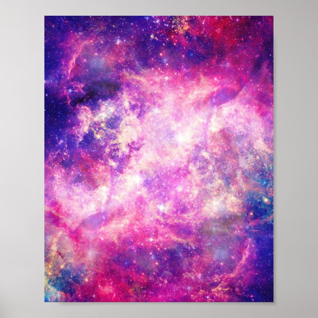 Affiche Nebula Galaxy de l'espace rose pourpre (Devant)