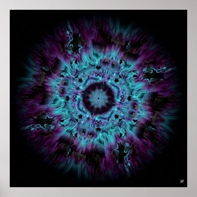 Affiche Nebula Iris - motif abstrait coloré v2 (Devant)