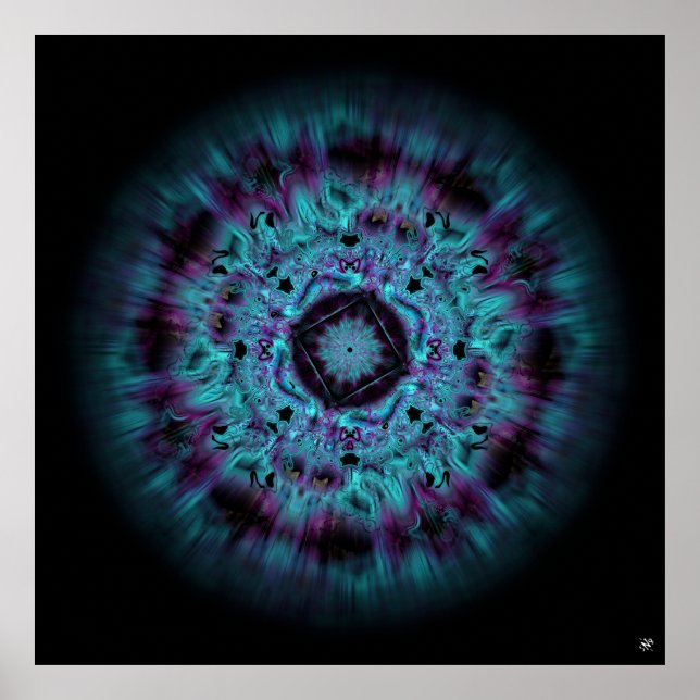 Affiche Nebula Iris - motif abstrait coloré v6 (Devant)