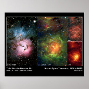 Affiche Nebula Trifid (Messier 20) - Télescope Spitzer
