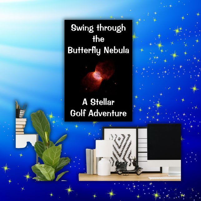 Affiche Nébuleuse à papillon monogramme - orange rose | (Créateur téléchargé)