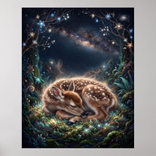 Affiche Nébuleuse de Faon de Cerf Art de la mousse étoilée