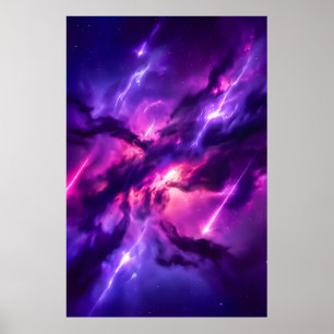 Affiche Nébuleuse de l'espace vide cosmique magenta vibran
