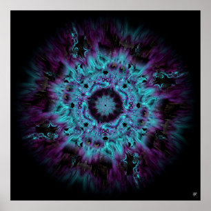 Affiche Nébuleuse d'iris - motif abstrait coloré v2