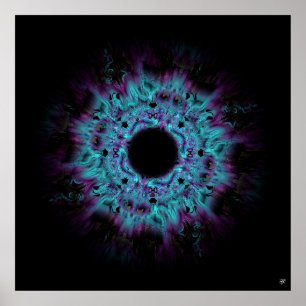 Affiche Nébuleuse d'iris - motif abstrait coloré v4