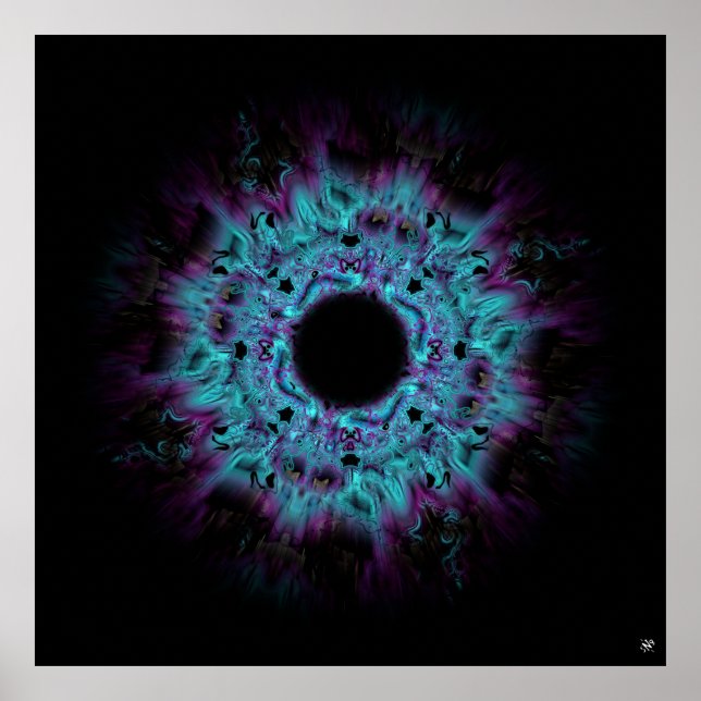 Affiche Nébuleuse d'iris - motif abstrait coloré v4 (Devant)
