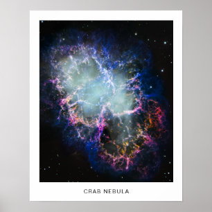 Affiche Nébuleuse du Crabe arc-en-ciel Photo avec nom 16X2