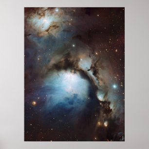 Affiche Nébuleuse Orion Astronomie bleu marron beige ciel 