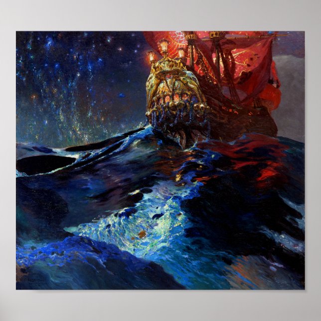 Affiche Nec Mergitur par Ferdynand Ruszczyc Colorful Ship (Devant)