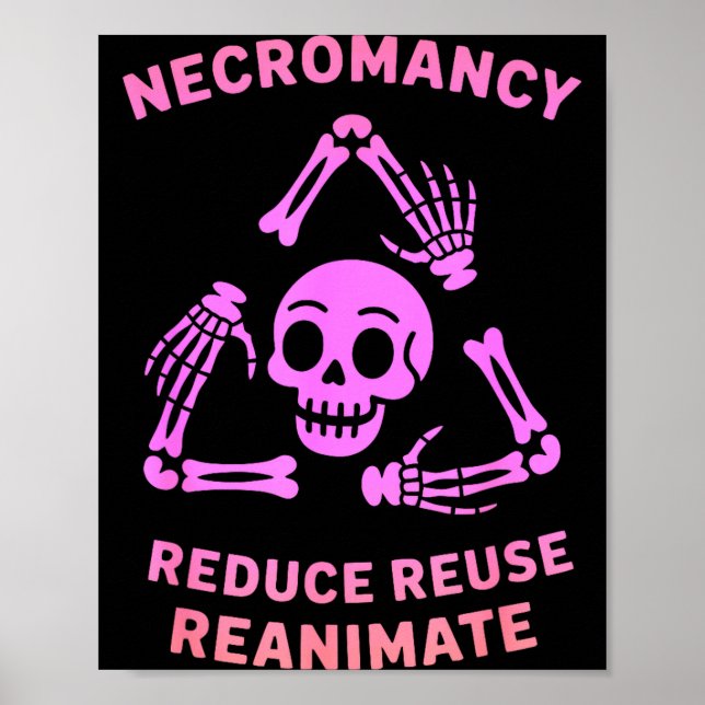 Affiche Necromancy Reduce Reuse Reanimate Skeleton Design  (Devant)