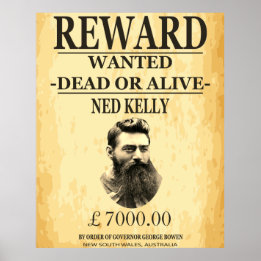 Affiche Ned Kelly Bushranger 🏴 ☠️ célèbre hors-la-loi aus