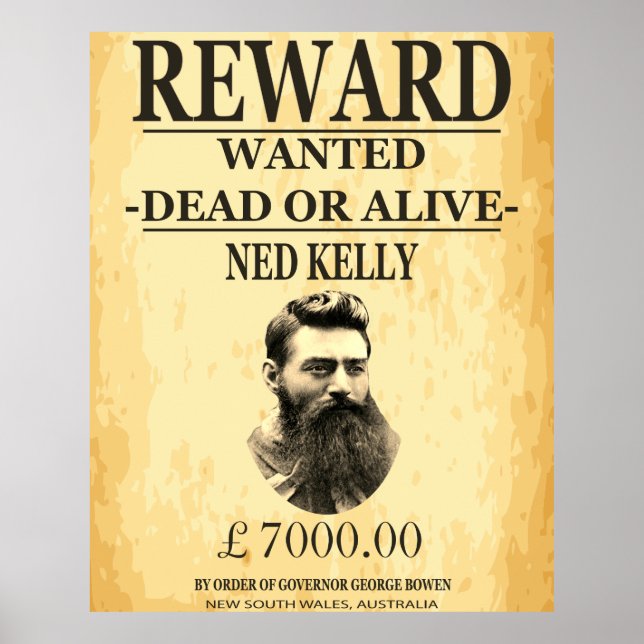 Affiche Ned Kelly Bushranger 🏴 ☠️ célèbre hors-la-loi aus (Devant)