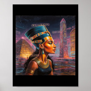 Affiche Nefertiti afro-américaine reine noire graphique 