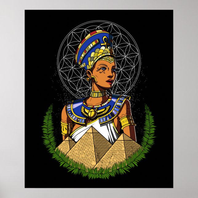 Affiche Nefertiti La déesse de la reine égyptienne Mytholo (Devant)