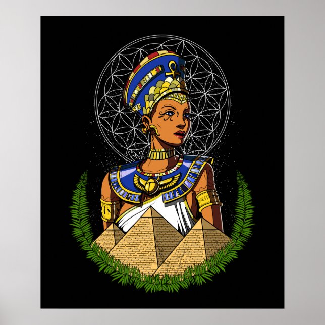 Affiche Nefertiti La déesse de la reine égyptienne Mytholo (Devant)
