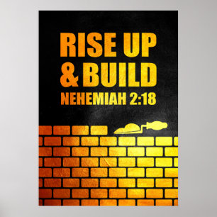 Affiche Néhémie 2:18 Verse de la Bible