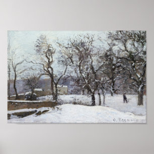 Affiche Neige à Louveciennes (1870) par Camille Pissarro