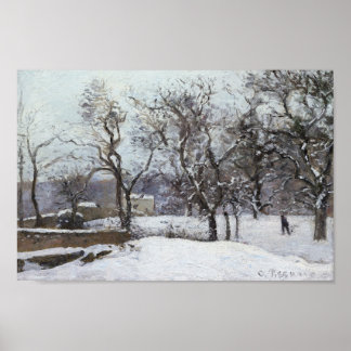 Affiche Neige à Louveciennes (1870) par Camille Pissarro