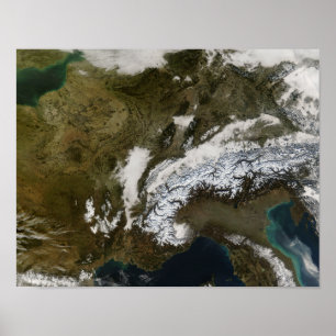 Affiche Neige, brouillard, et bas nuages en Europe