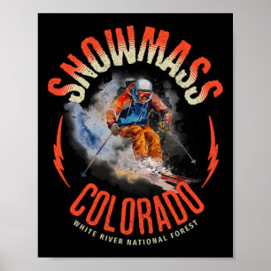 Affiche Neige Colorado Neige Vibrante Ski