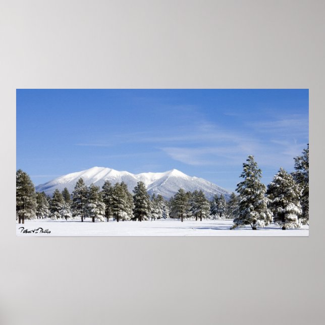 Affiche Neige couverte Prairie et San Francisco Peaks Ariz (Devant)