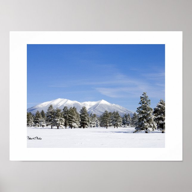 Affiche Neige couverte Prairie et San Francisco Peaks Ariz (Devant)