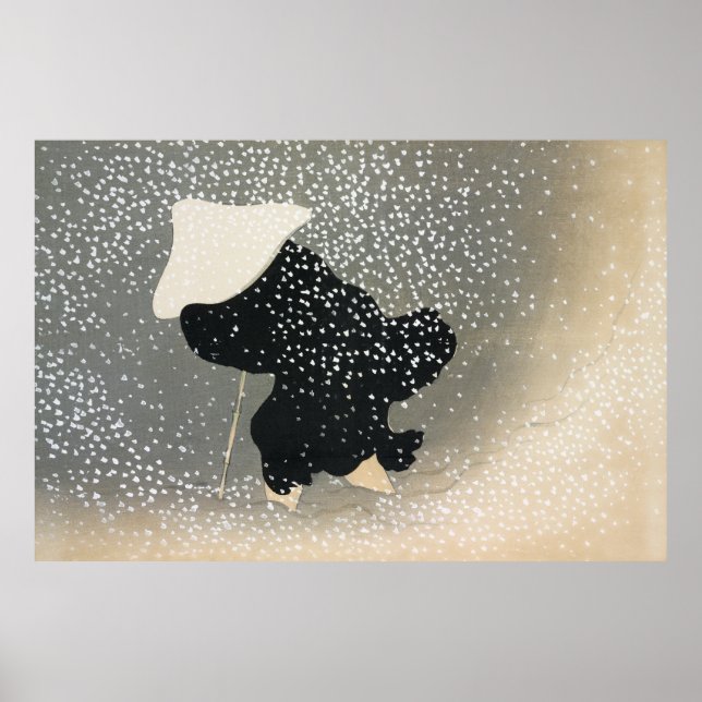 Affiche Neige de Momoyogusa (vers 1909) par Kamisaka Sekka (Devant)