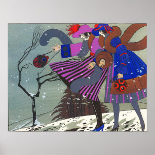 AFFICHE NEIGE D'HIVER / CONCEPTEUR DE COSTUME DE MODE