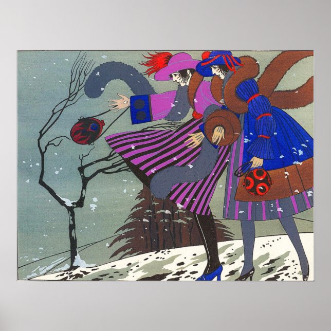 AFFICHE NEIGE D'HIVER / CONCEPTEUR DE COSTUME DE MODE (Devant)