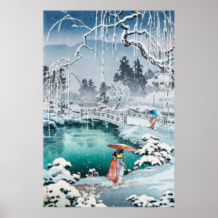 Affiche Neige du printemps à Maruyama par Tsuchiya Koitsu