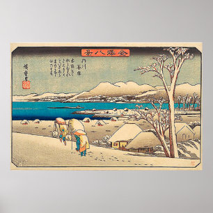 Affiche Neige du soir à Uchikawa-Utagawa Hiroshige