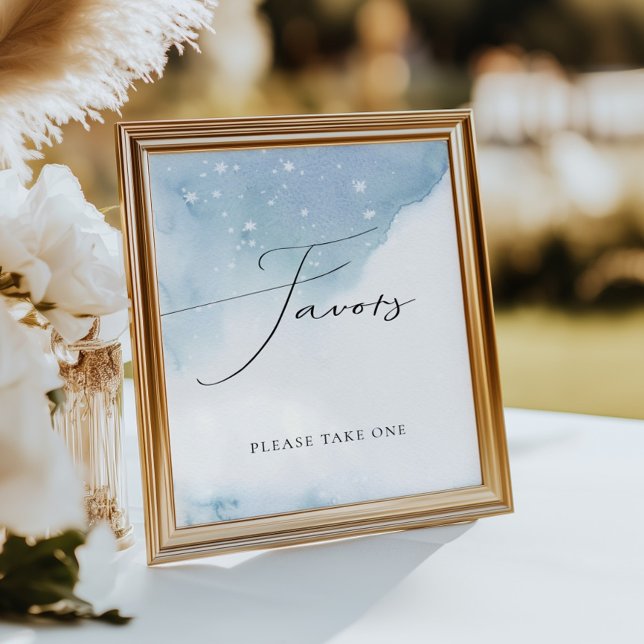 Affiche Neige en amour Fête des mariées bleue Faveurs (Créateur téléchargé)