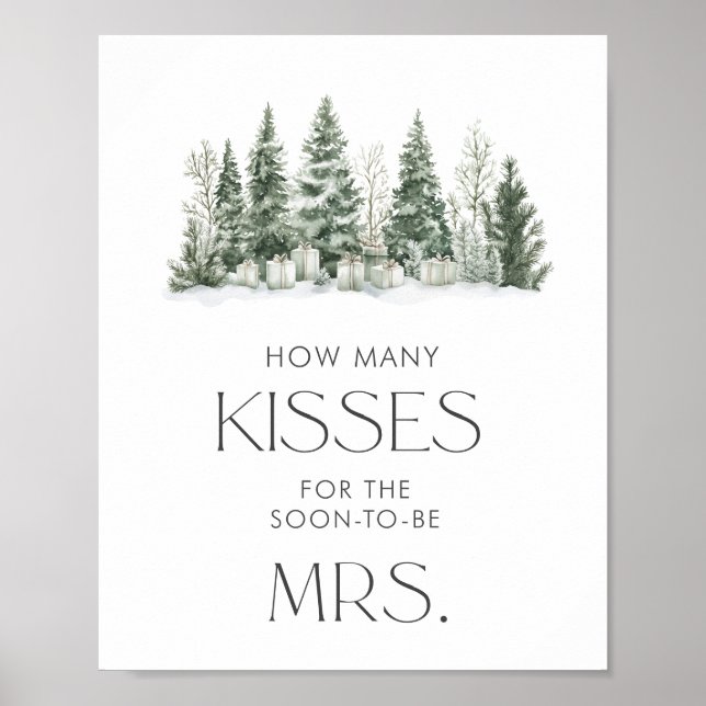 Affiche Neige en amour Fête des mariées Combien de baisers (Devant)