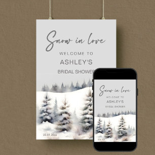 Affiche Neige en amour hiver forêt nuptiale douche bienven