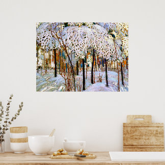 Affiche Neige en octobre, art,