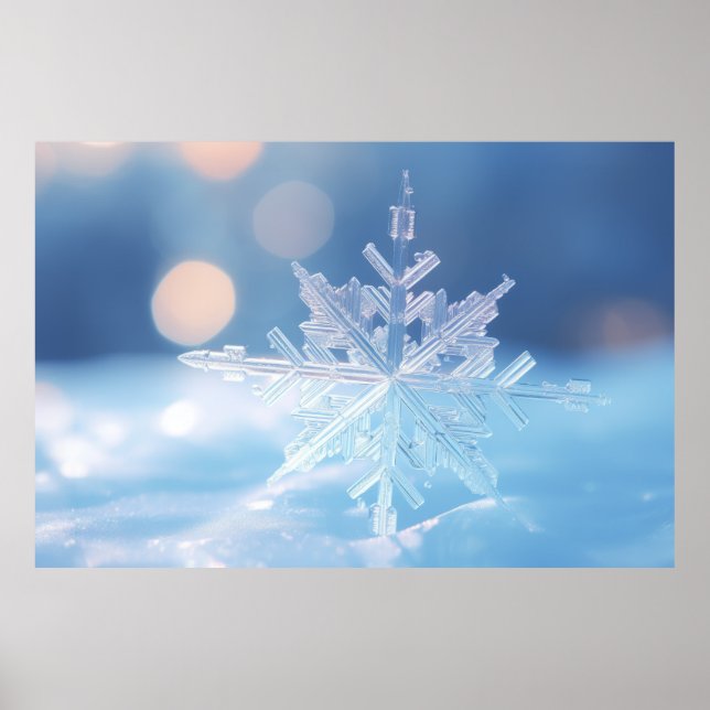 Affiche Neige Flake Nature Serene Tranquille Paix (Devant)