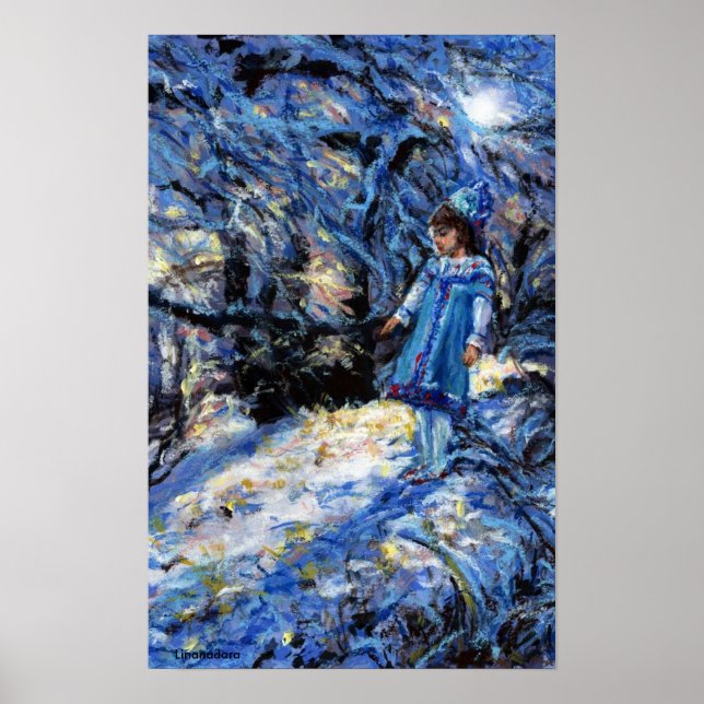 Affiche Neige Maiden dans Snowy Winter Woods (Devant)