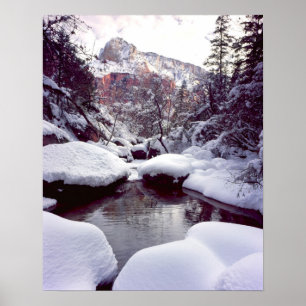 Affiche Neige profonde des piscines d'émeraude du milieu