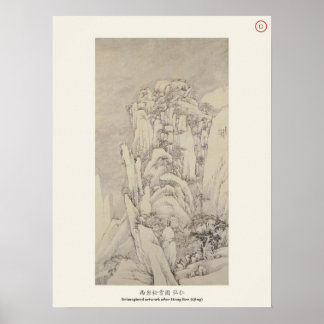 Affiche Neige sur la falaise occidentale - Hongren, Dynast