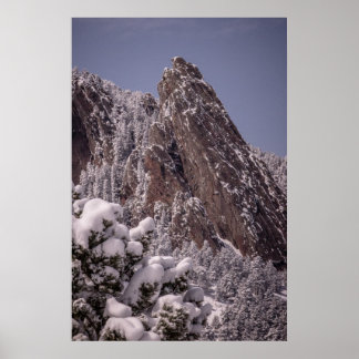 Affiche Neige sur les Flatirons
