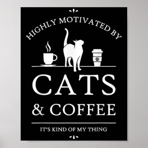 Affiche Neko Latte Cats &amp; Motivation du café, Uni-adul