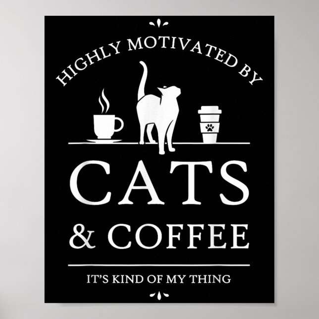 Affiche Neko Latte Cats &amp; Motivation du café, Uni-adul (Devant)