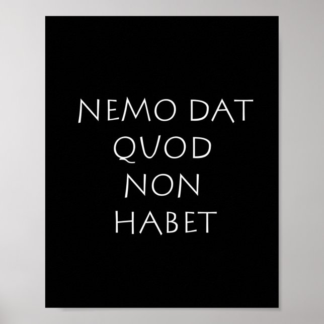 Affiche Nemo dat quod non habet (Devant)