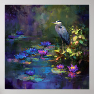 Affiche Nénuphar enchanté de l'étang Nature Aquarelle