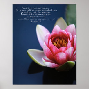 Affiche Nénuphar inspirant verset biblique de foi