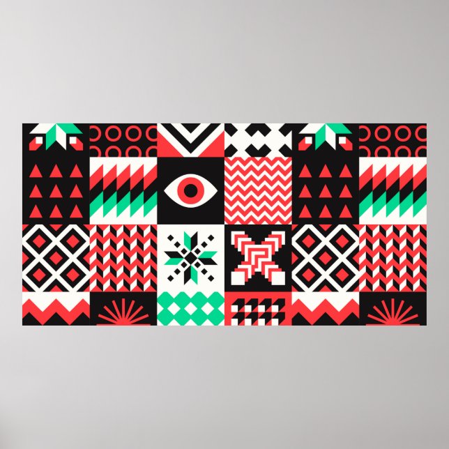 Affiche NÉO GEO. Conception graphique du motif de géométri (Devant)