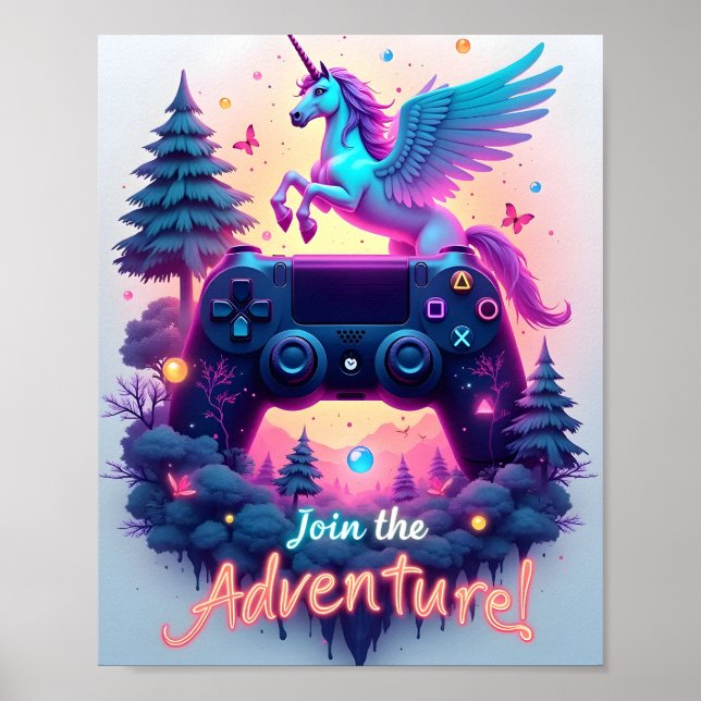 Affiche Neon Adventure : Imaginaire Gaming Escape (Devant)