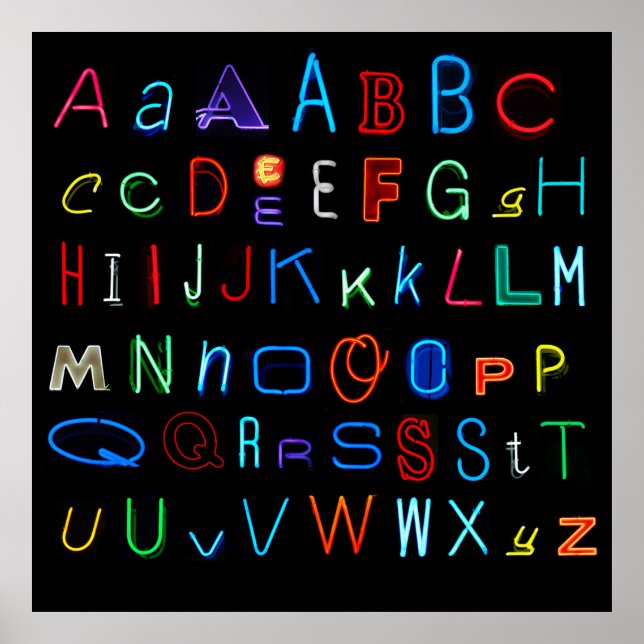 Affiche Neon Alphabet : L'original (Devant)